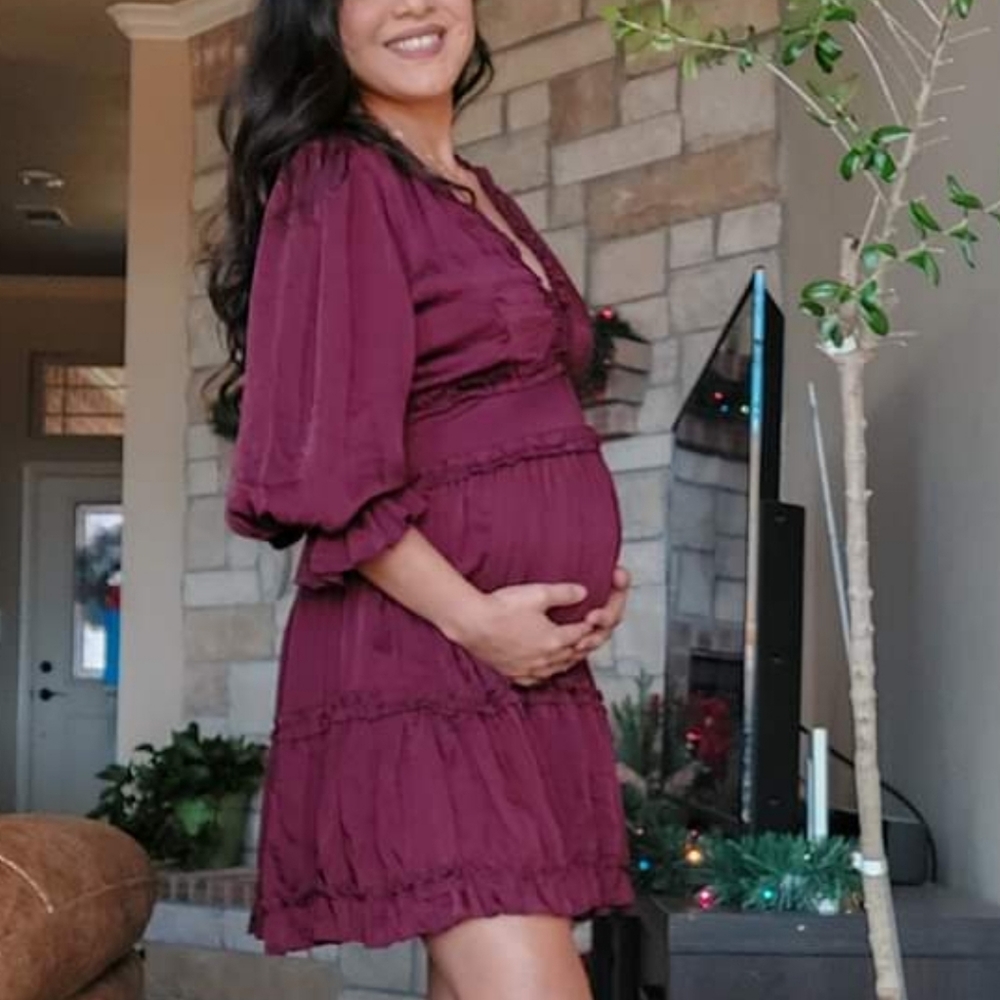 Burgundy dress